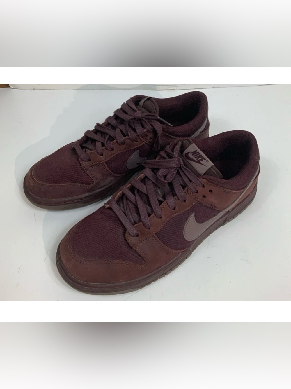 Nike Dunk Low LX Burgundy Crush Mens Size 9 Suede Canvas Shoes FB8895-600